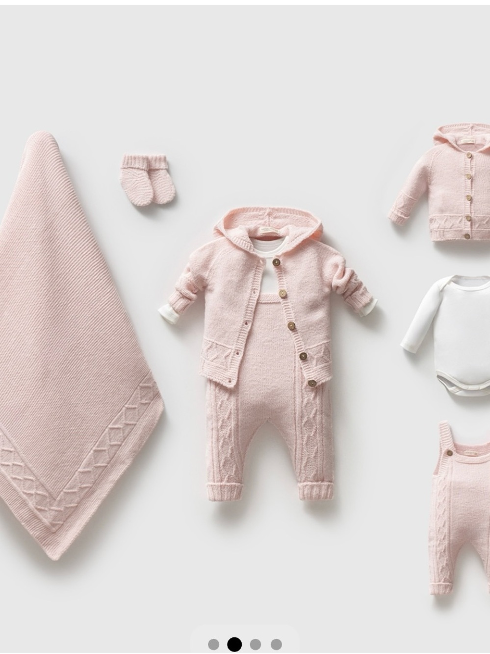 Soft Pink Knit Baby Hoodie Romper Set, Unbranded newborn set